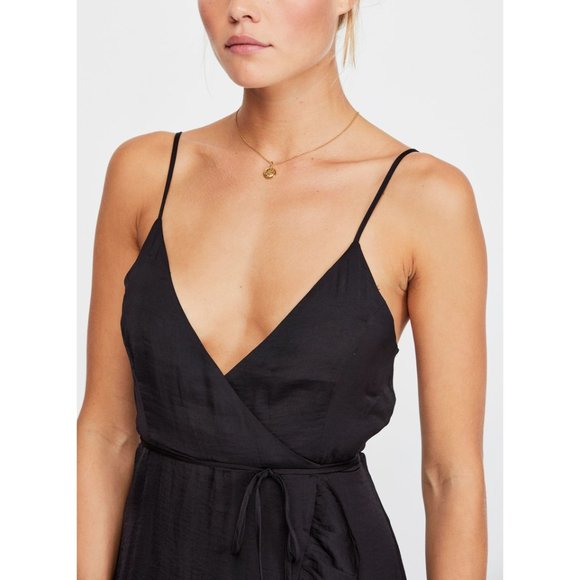 NWT Free People All My Love Shine Wrap Slip /Black - Picture 5 of 7